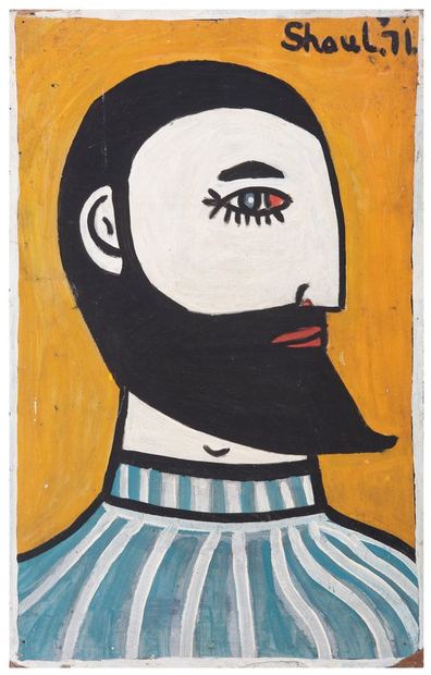 Man, side profile, 1971. Painting by Terry Shaul.