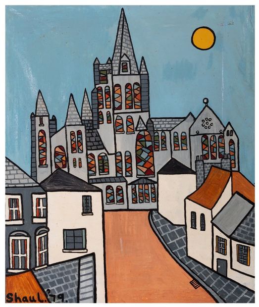 Truro Cathedral, 1979. Painting by Terry Shaul.